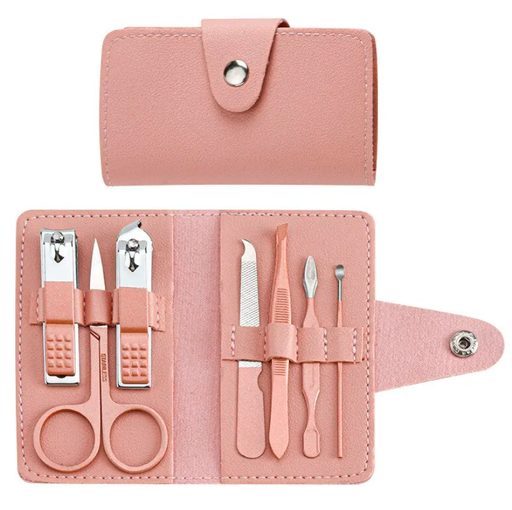 [Expressé] Soins Des Ongles Etui En Cuir Coloré 7pcs 